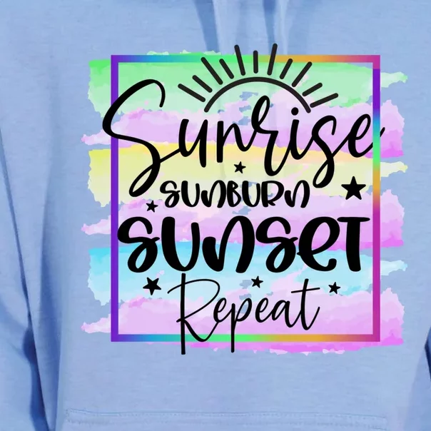 Sunrise Sunburn Sunset Repeat Cool Gift Unisex Surf Hoodie