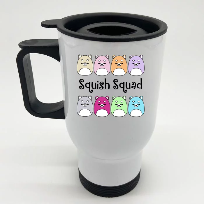 Squish Squad Stuffed Animal Front & Back Stainless Steel Travel Mug