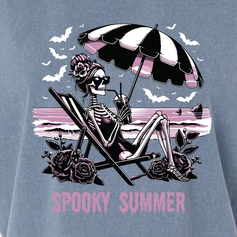 Spooky Summer Skeleton Halloween Summer Vibes Spooky Season Garment-Dyed Women's Muscle Tee