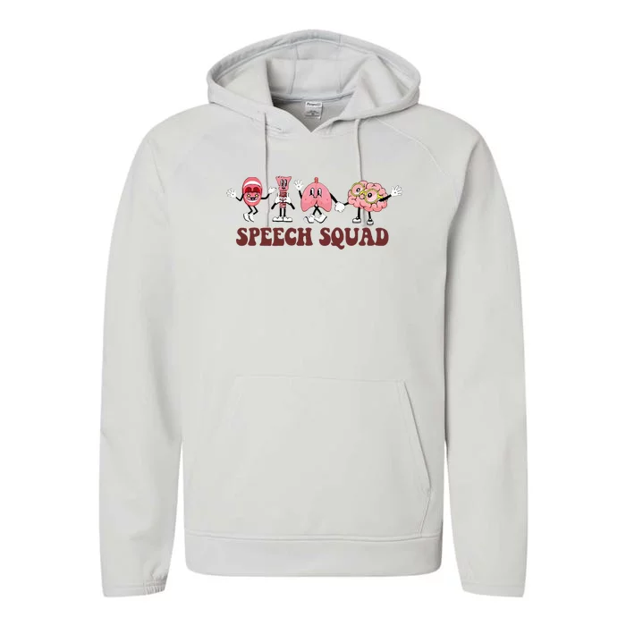 Speech Squad Speech Language Pathologist Speech Therapy SLP Performance Fleece Hoodie