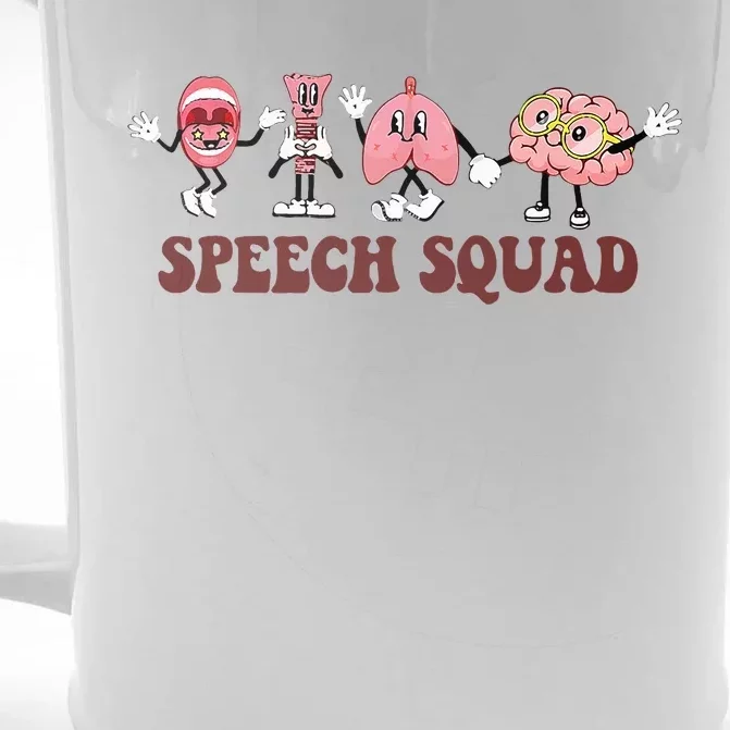 Speech Squad Speech Language Pathologist Speech Therapy SLP Front & Back Beer Stein