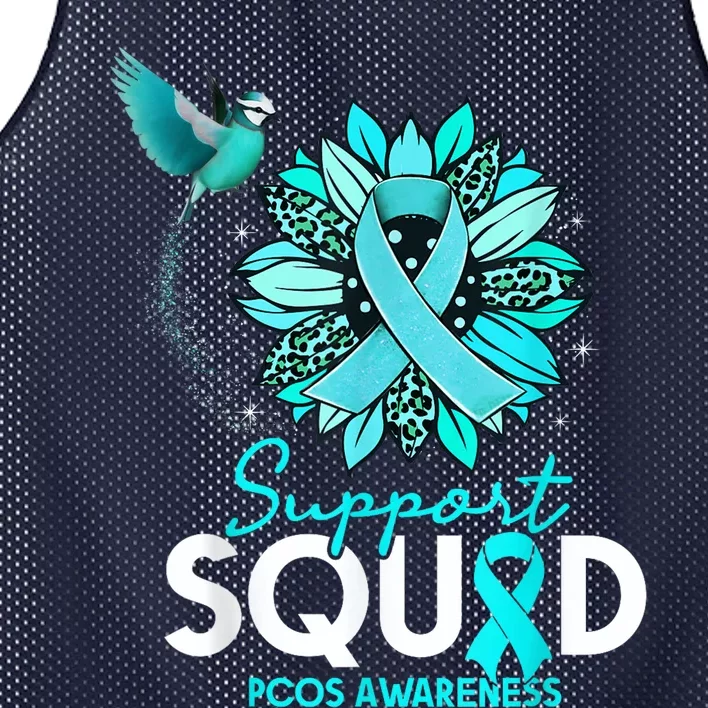 Support Squad Sunflower Hummingbird PCOS Awareness Mesh Reversible Basketball Jersey Tank