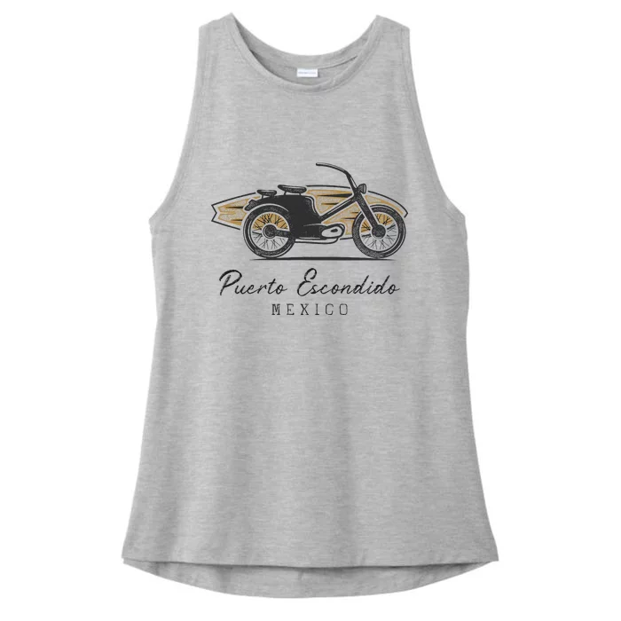 Surfer Surf Spots Puerto Escondido Mexico Ladies Tri-Blend Wicking Tank