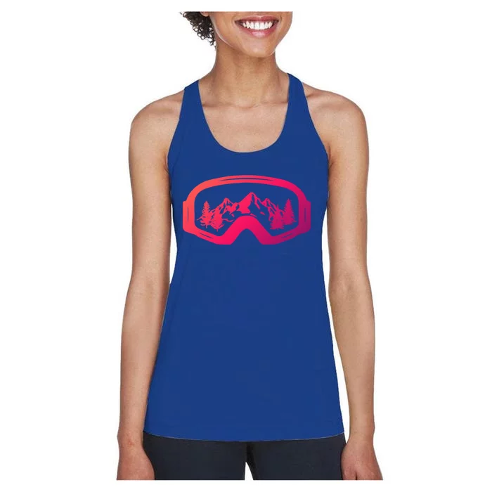 Ski Snowboard Skiing Goggles For Skiing Love Skiing Gift Women's Racerback Tank