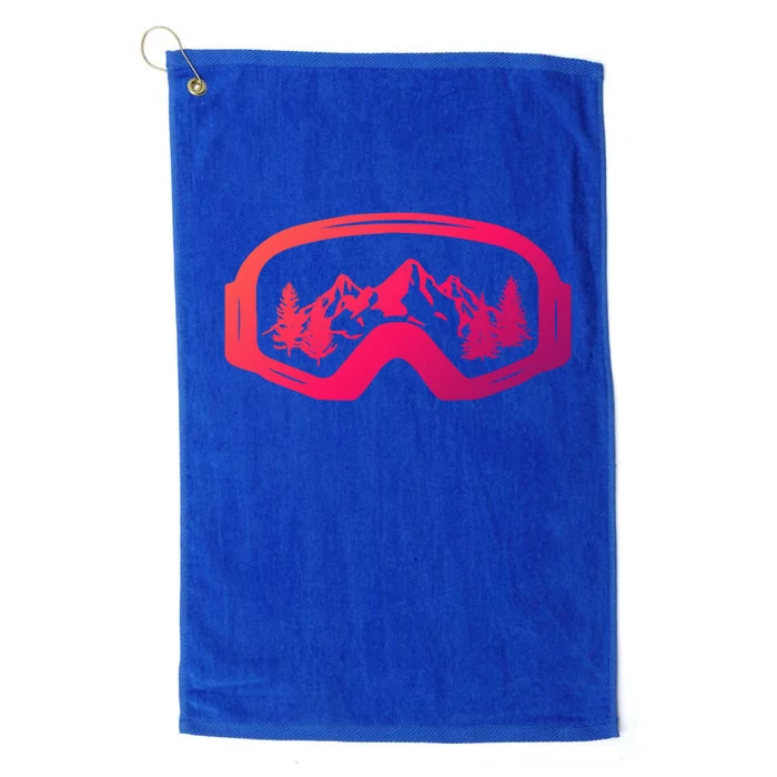 Ski Snowboard Skiing Goggles For Skiing Love Skiing Gift Platinum Collection Golf Towel