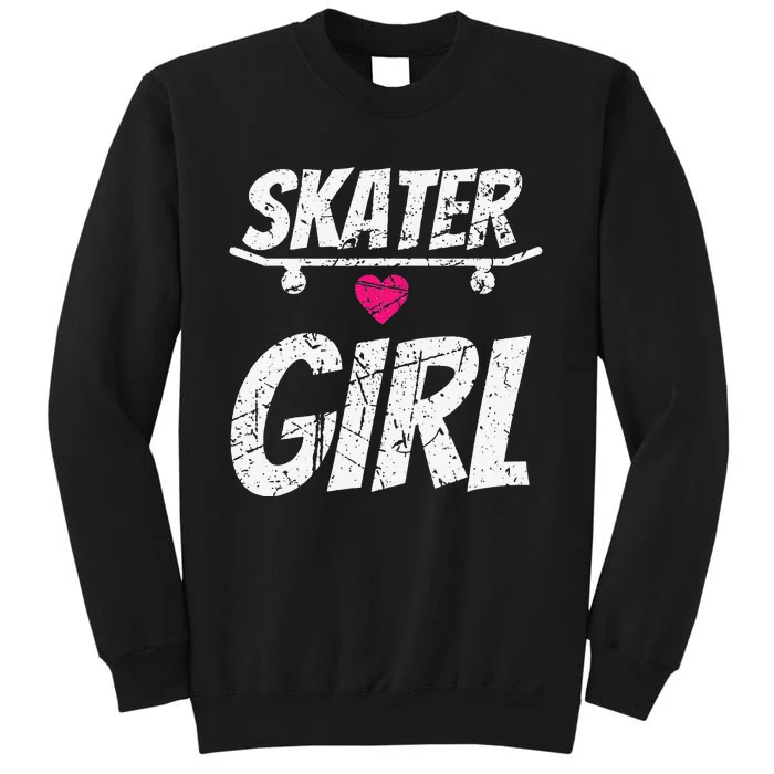 Skater  Skateboard SK8R Girls Skate Cool Skateboarding Tall Sweatshirt