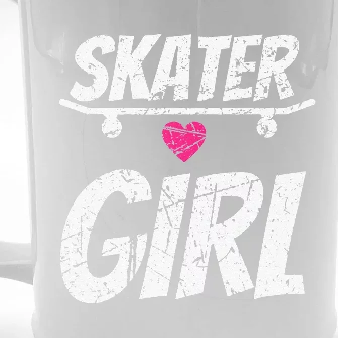 Skater  Skateboard SK8R Girls Skate Cool Skateboarding Front & Back Beer Stein