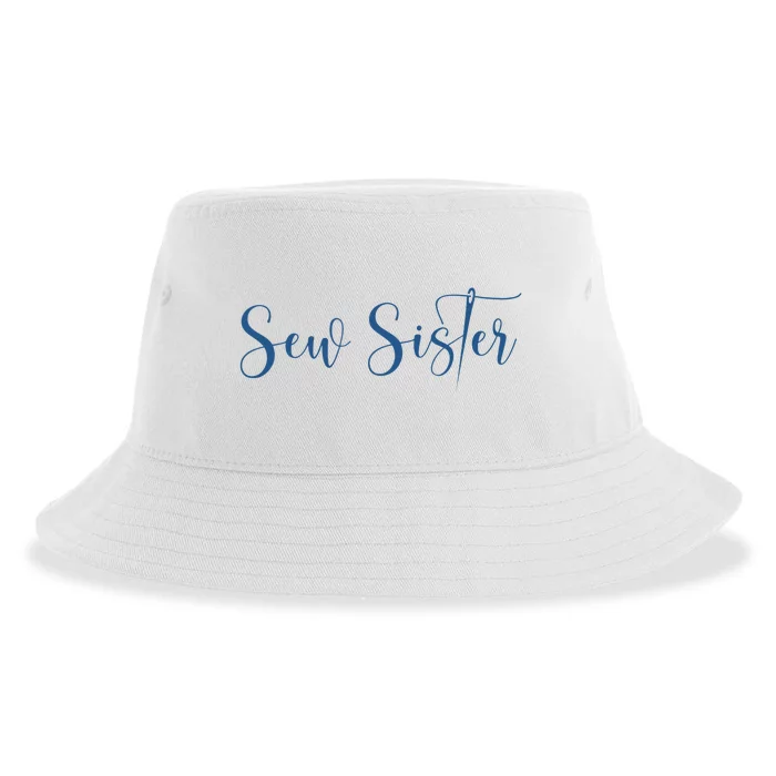 Sew Sister Sewing Needle Design Sustainable Bucket Hat