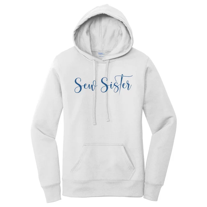 Sew Sister Sewing Needle Design Women's Pullover Hoodie