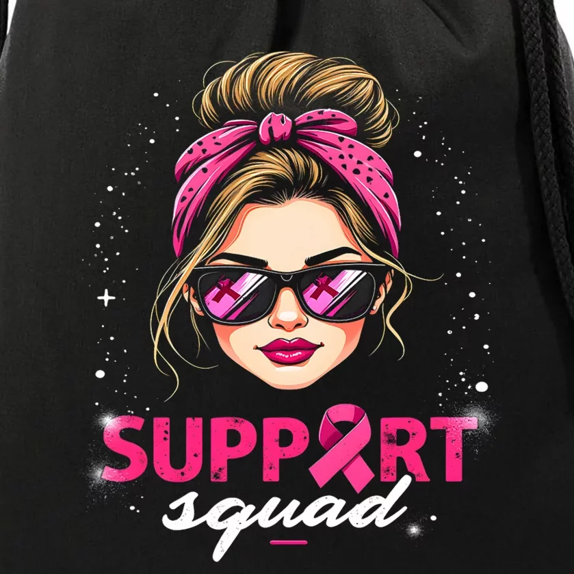 Support Squad Sunglasses Breast Cancer Awareness Drawstring Bag