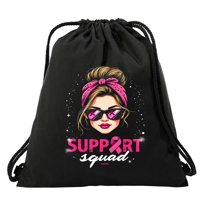 Support Squad Sunglasses Breast Cancer Awareness Drawstring Bag