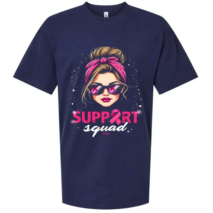 Support Squad Sunglasses Breast Cancer Awareness Sueded Cloud Jersey T-Shirt