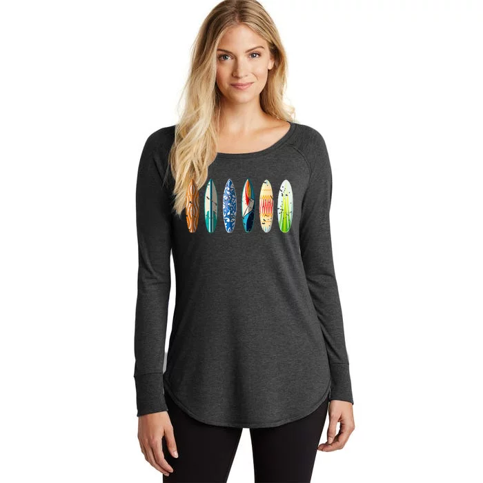 Summer Sports Surfboard Surfer Gift Surfing Women's Perfect Tri Tunic Long Sleeve Shirt