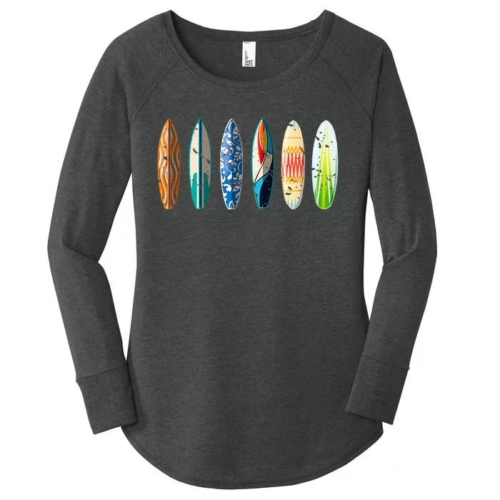 Summer Sports Surfboard Surfer Gift Surfing Women's Perfect Tri Tunic Long Sleeve Shirt