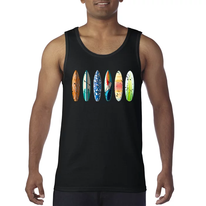 Summer Sports Surfboard Surfer Gift Surfing Tank Top