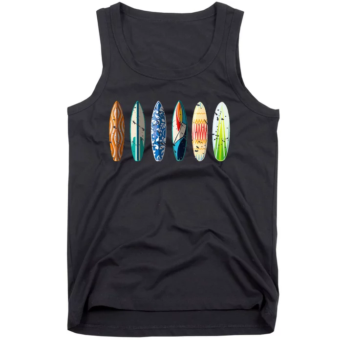 Summer Sports Surfboard Surfer Gift Surfing Tank Top