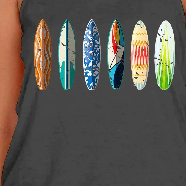 Summer Sports Surfboard Surfer Gift Surfing Women's Knotted Racerback Tank