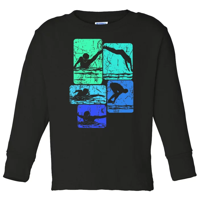 Swimming Swimmers Toddler Long Sleeve Shirt