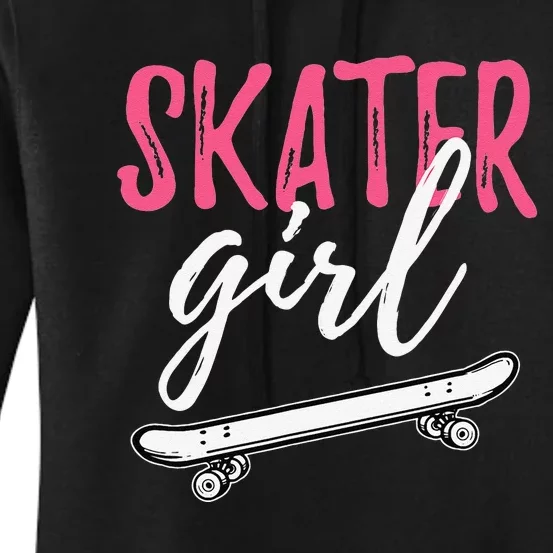 Skater  Skateboard SK8R Girls Skate Cool Skateboarding Women's Pullover Hoodie