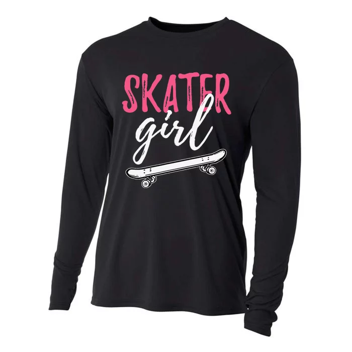 Skater  Skateboard SK8R Girls Skate Cool Skateboarding Cooling Performance Long Sleeve Crew