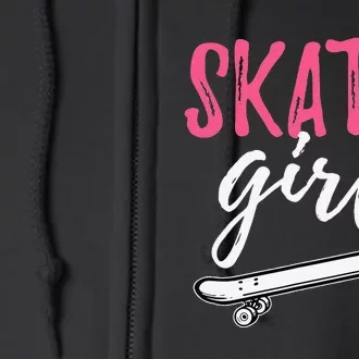 Skater  Skateboard SK8R Girls Skate Cool Skateboarding Full Zip Hoodie