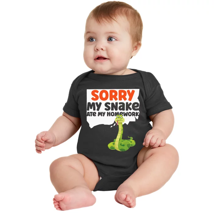 Snake Serpent Sorry My Snake Ate My Homework Baby Bodysuit