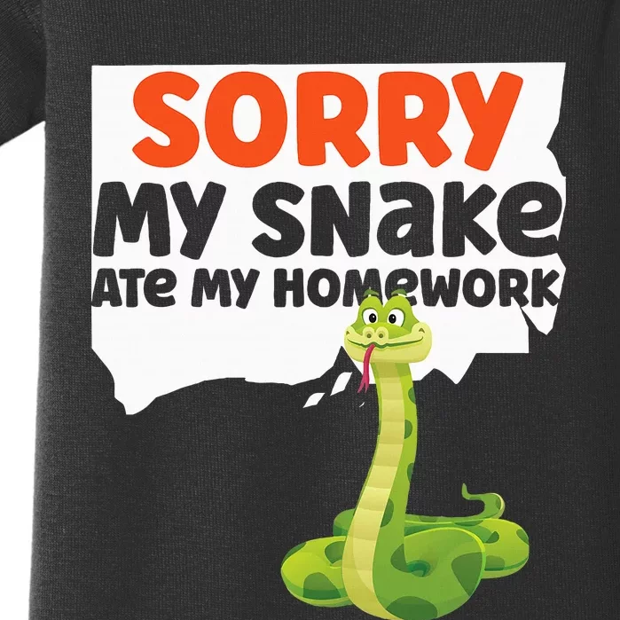 Snake Serpent Sorry My Snake Ate My Homework Baby Bodysuit