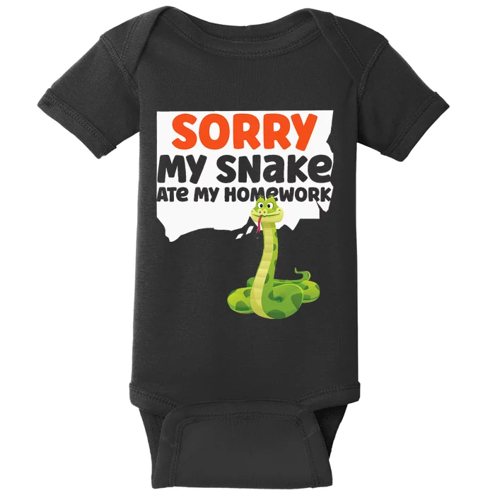 Snake Serpent Sorry My Snake Ate My Homework Baby Bodysuit