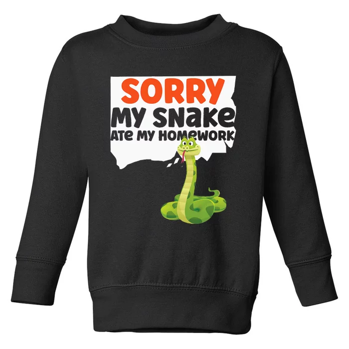 Snake Serpent Sorry My Snake Ate My Homework Toddler Sweatshirt