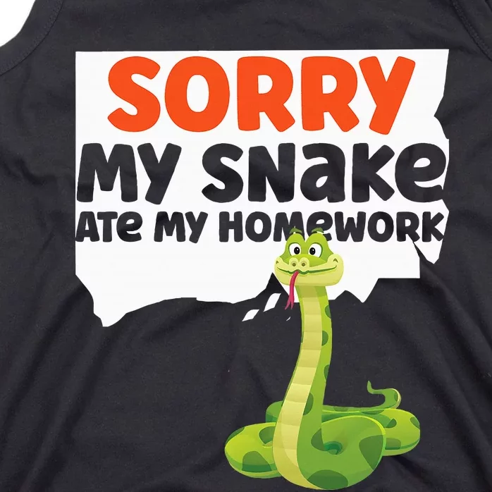 Snake Serpent Sorry My Snake Ate My Homework Tank Top