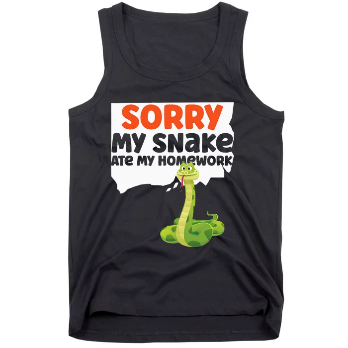 Snake Serpent Sorry My Snake Ate My Homework Tank Top