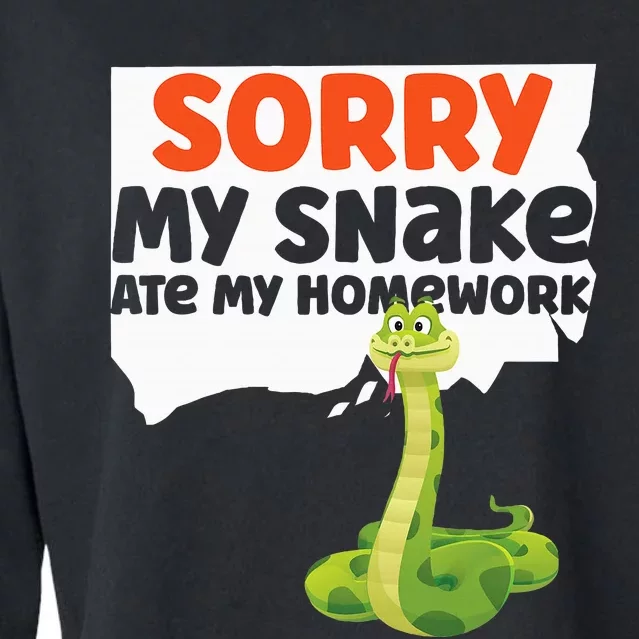 Snake Serpent Sorry My Snake Ate My Homework Cropped Pullover Crew