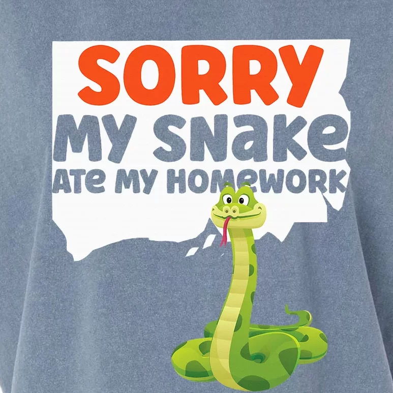 Snake Serpent Sorry My Snake Ate My Homework Garment-Dyed Women's Muscle Tee