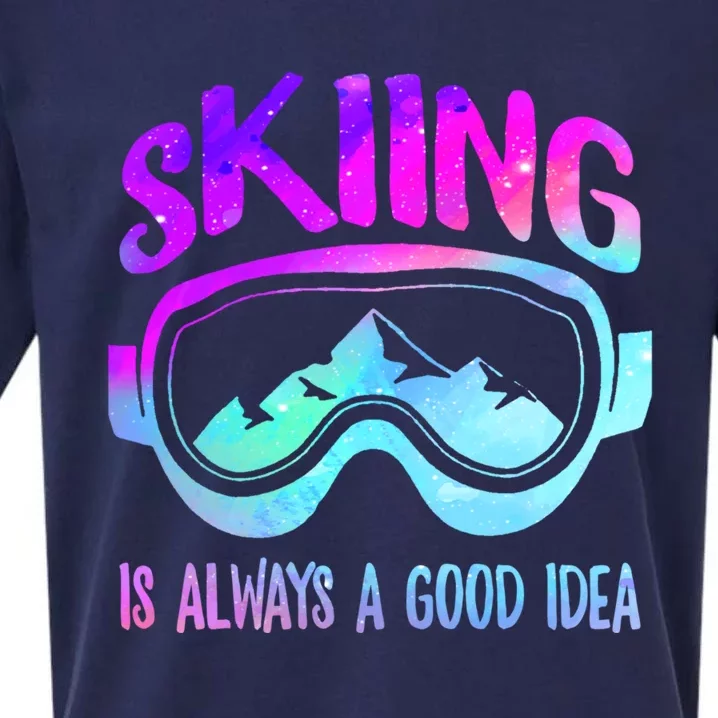 Ski Snowboarding Skiing Is Always A Good Idea Skiing Skier Funny Gift Sueded Cloud Jersey T-Shirt