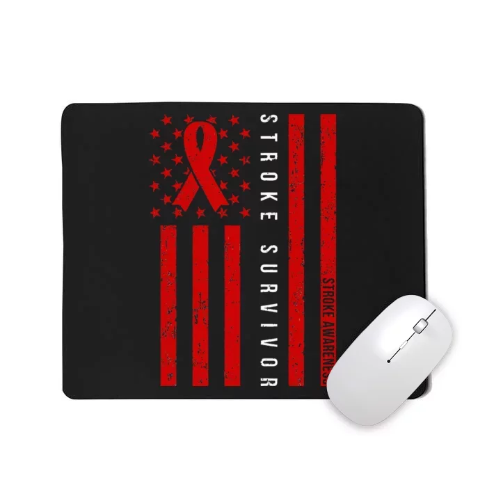 Stroke Survivor Stroke Awareness Red Ribbon Warrior Mousepad