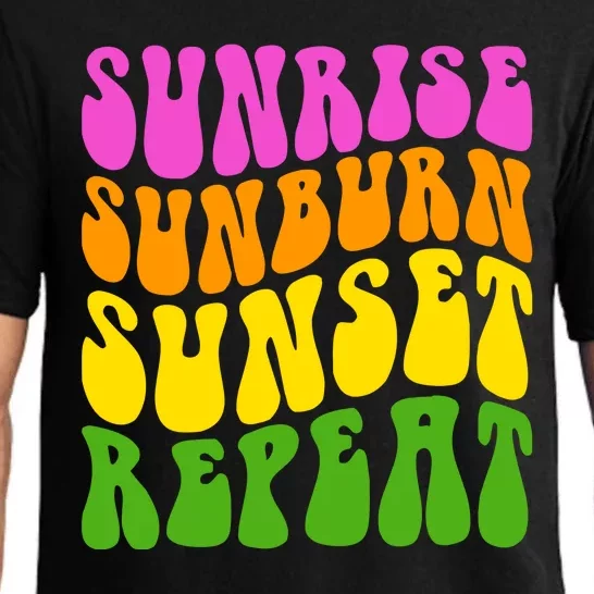 Sunrise Sunburn Sunset Repeat Retro Summer Pajama Set