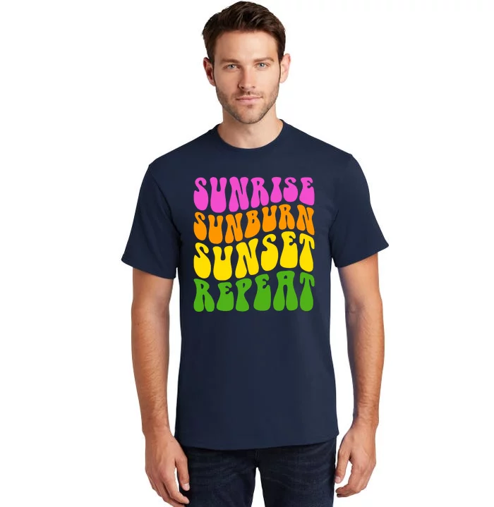 Sunrise Sunburn Sunset Repeat Retro Summer Tall T-Shirt