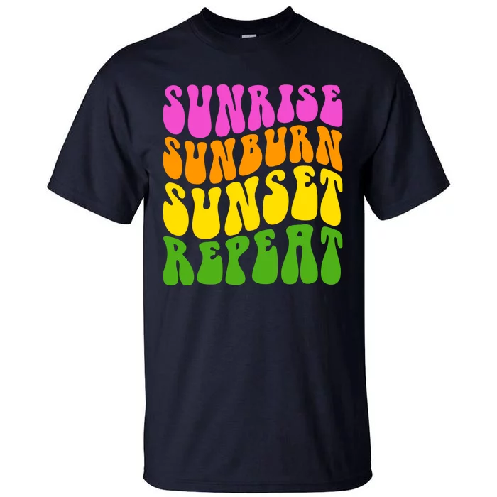 Sunrise Sunburn Sunset Repeat Retro Summer Tall T-Shirt