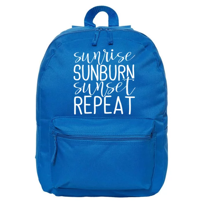 Sunrise Sunburn Sunset Repeat Tank Funny Summer Casual Gift 16 in Basic Backpack