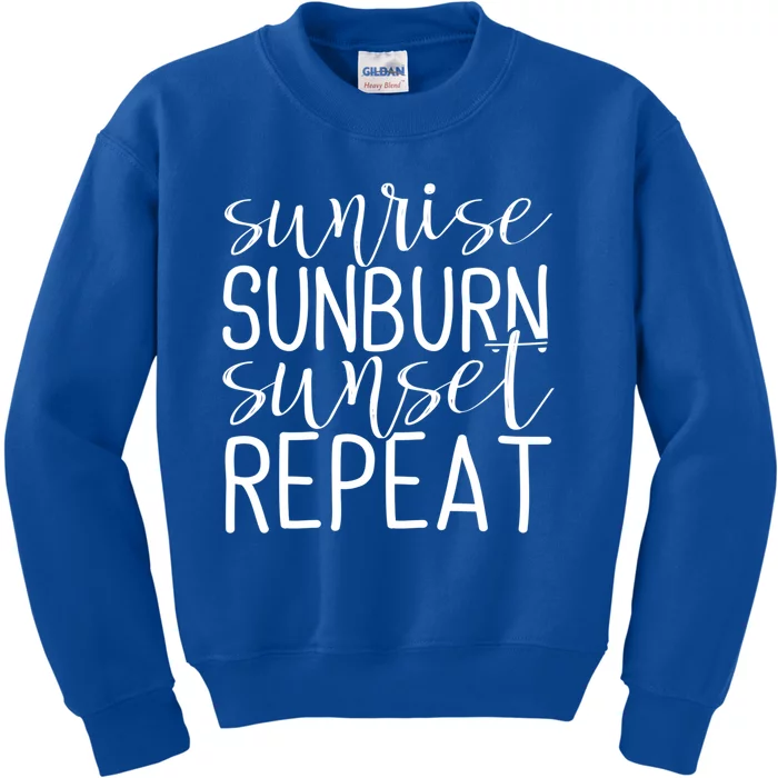 Sunrise Sunburn Sunset Repeat Tank Funny Summer Casual Gift Kids Sweatshirt