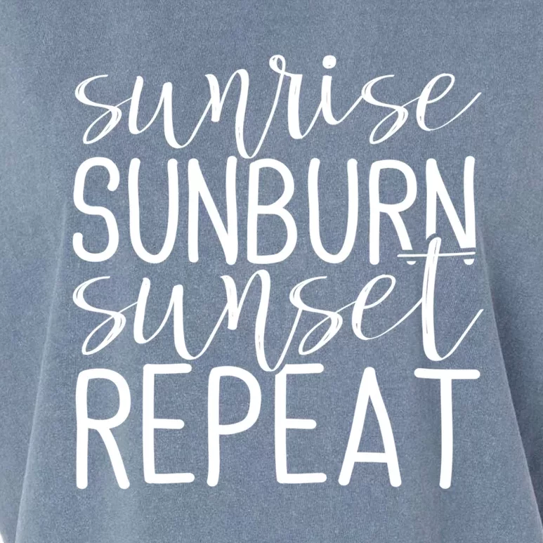 Sunrise Sunburn Sunset Repeat Tank Funny Summer Casual Gift Garment-Dyed Women's Muscle Tee