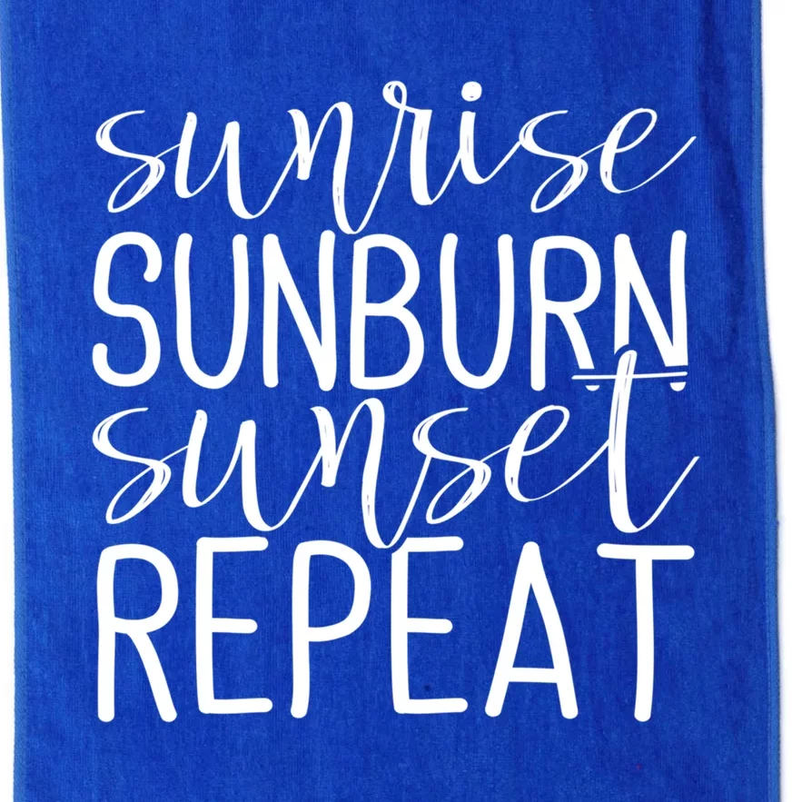 Sunrise Sunburn Sunset Repeat Tank Funny Summer Casual Gift Platinum Collection Golf Towel