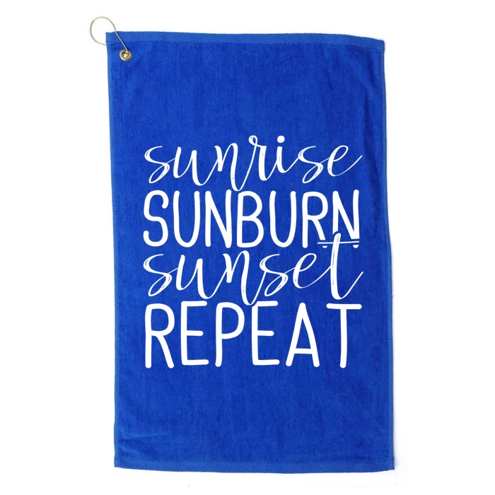 Sunrise Sunburn Sunset Repeat Tank Funny Summer Casual Gift Platinum Collection Golf Towel