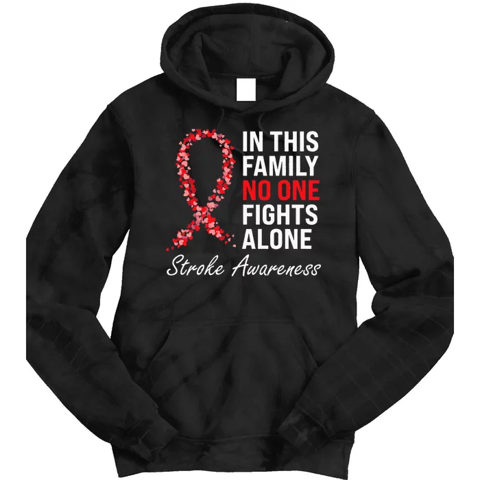 Stroke Survivor Stroke Awareness Red Ribbon Tie Dye Hoodie