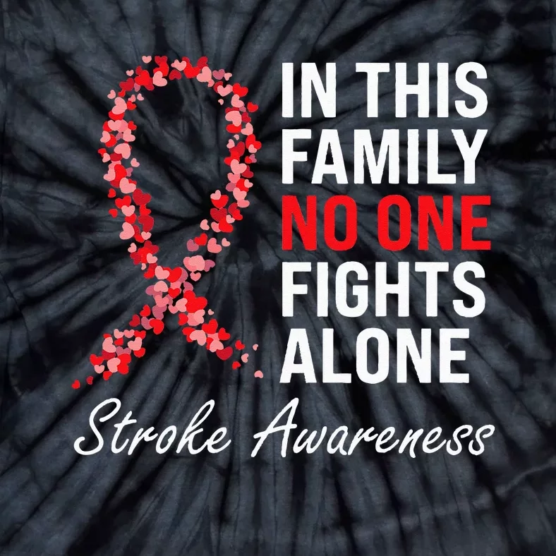 Stroke Survivor Stroke Awareness Red Ribbon Tie-Dye T-Shirt