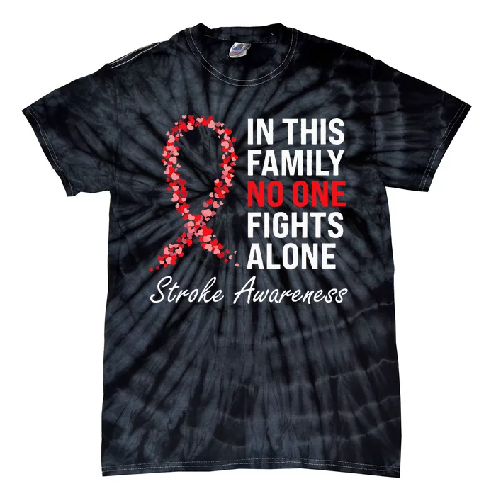 Stroke Survivor Stroke Awareness Red Ribbon Tie-Dye T-Shirt