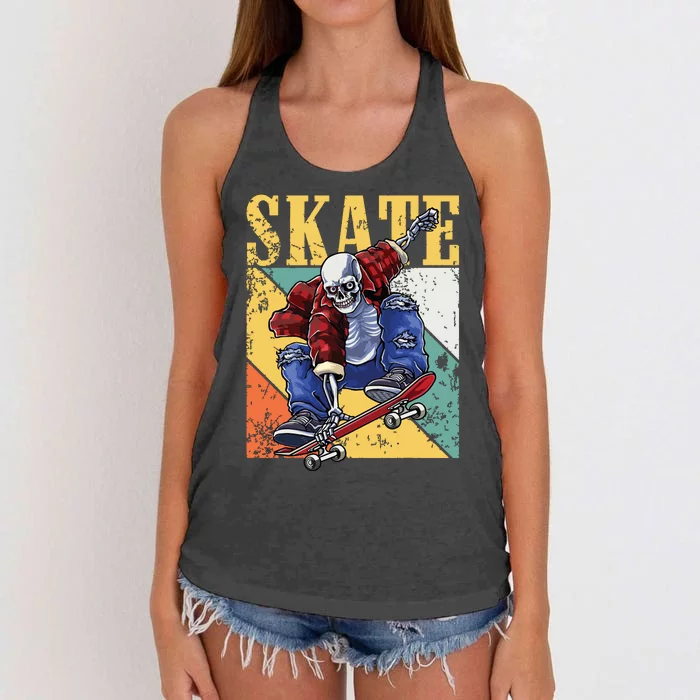 Skateboarding Skateboard Skateboarder Women's Knotted Racerback Tank