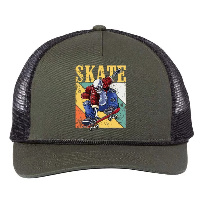 Skateboarding Skateboard Skateboarder Retro Rope Trucker Hat Cap