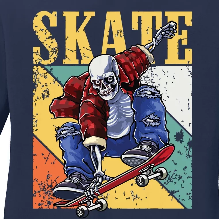 Skateboarding Skateboard Skateboarder Ladies Long Sleeve Shirt