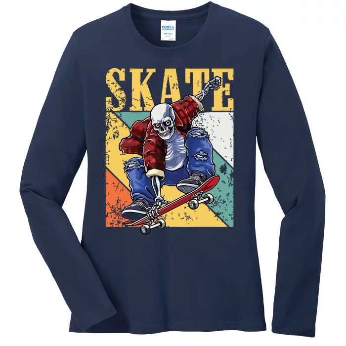 Skateboarding Skateboard Skateboarder Ladies Long Sleeve Shirt